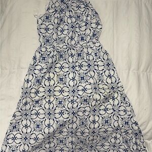 J. Crew Factory Blue and White Maxi Dress Womes. Size 0